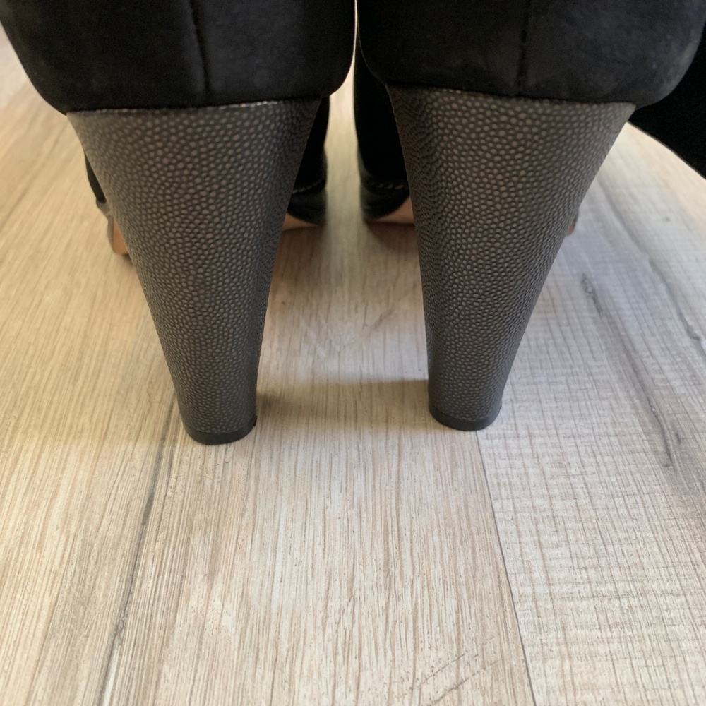 Cole Haan Nola Slouch Black Nubuck Platform Boots - Picture 5 of 7